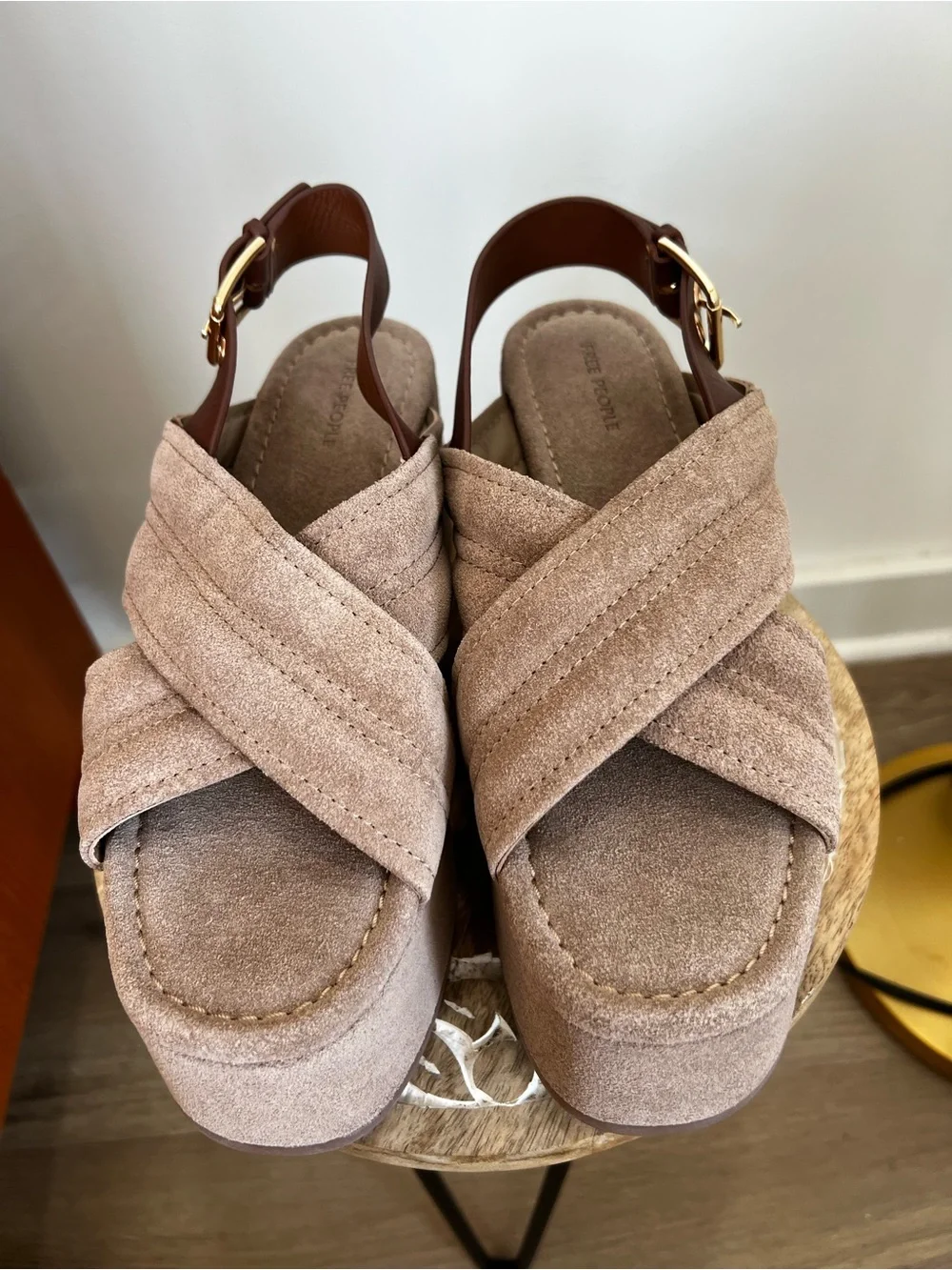 NWT & Box Free People Fawn Suede Platform Sandals - Women's